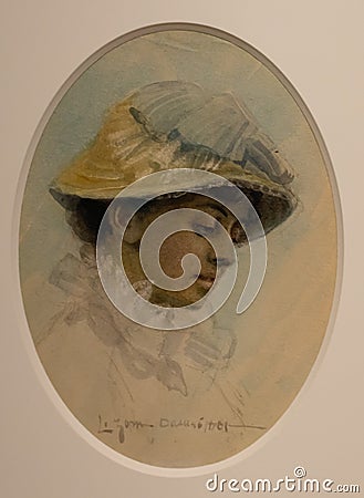 Emma Lamm, 1881 watercolour by Anders Zorn Editorial Stock Photo